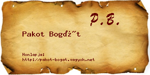 Pakot Bogát névjegykártya